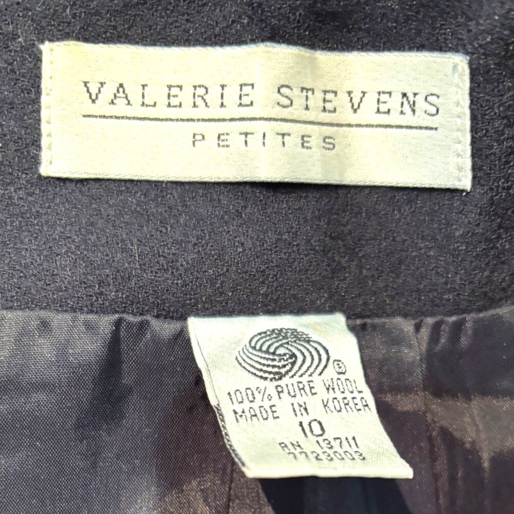 Vintage Valerie Stevens Petites Y2K‎ 90s 100% Wool pleated black skirt sz 10P - Picture 4 of 10